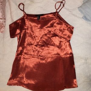 Orange/rust silk off the shoulder top